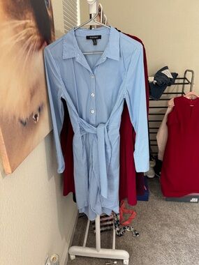 Ellen Tracy Stretch Shirt Dress Sz S